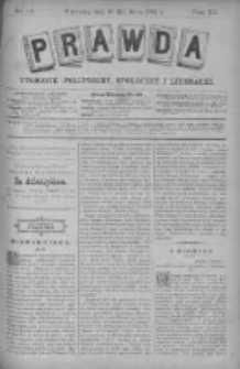 Prawda. Tygodnik polityczny, społeczny i literacki 1895, Nr 13