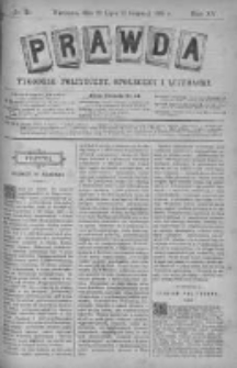 Prawda. Tygodnik polityczny, społeczny i literacki 1895, Nr 31