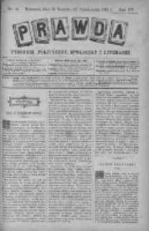 Prawda. Tygodnik polityczny, społeczny i literacki 1895, Nr 41