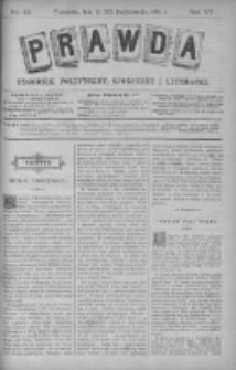 Prawda. Tygodnik polityczny, społeczny i literacki 1895, Nr 43