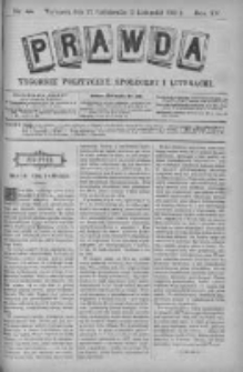 Prawda. Tygodnik polityczny, społeczny i literacki 1895, Nr 44
