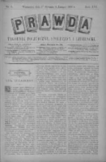 Prawda. Tygodnik polityczny, społeczny i literacki 1896, Nr 6