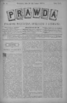 Prawda. Tygodnik polityczny, społeczny i literacki 1896, Nr 8