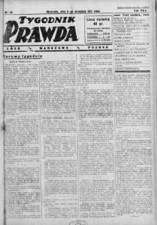 Tygodnik Prawda 6 wrzesień 1931 nr 36