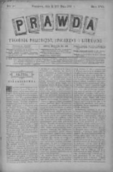 Prawda. Tygodnik polityczny, społeczny i literacki 1896, Nr 21