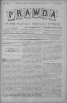 Prawda. Tygodnik polityczny, społeczny i literacki 1896, Nr 23