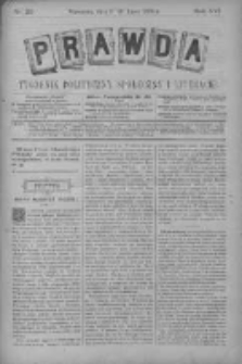 Prawda. Tygodnik polityczny, społeczny i literacki 1896, Nr 29