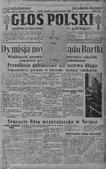 Głos Polski : dziennik polityczny, społeczny i literacki 1 październik 1926 nr 270