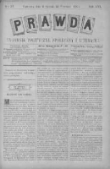 Prawda. Tygodnik polityczny, społeczny i literacki 1896, Nr 37