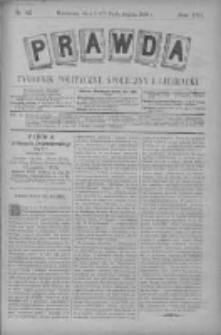 Prawda. Tygodnik polityczny, społeczny i literacki 1896, Nr 42