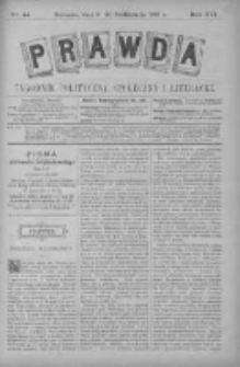 Prawda. Tygodnik polityczny, społeczny i literacki 1896, Nr 44
