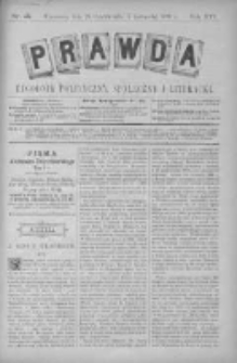Prawda. Tygodnik polityczny, społeczny i literacki 1896, Nr 45