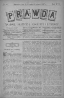 Prawda. Tygodnik polityczny, społeczny i literacki 1897, Nr 6