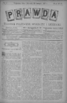 Prawda. Tygodnik polityczny, społeczny i literacki 1897, Nr 7