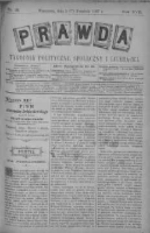 Prawda. Tygodnik polityczny, społeczny i literacki 1897, Nr 16