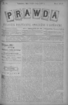 Prawda. Tygodnik polityczny, społeczny i literacki 1897, Nr 21