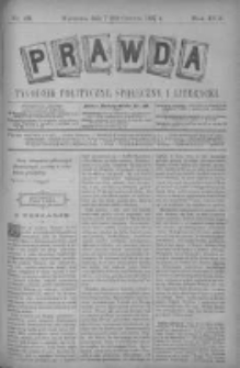 Prawda. Tygodnik polityczny, społeczny i literacki 1897, Nr 25