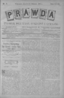 Prawda. Tygodnik polityczny, społeczny i literacki 1898, Nr 3