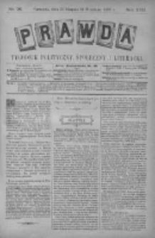 Prawda. Tygodnik polityczny, społeczny i literacki 1897, Nr 36