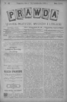 Prawda. Tygodnik polityczny, społeczny i literacki 1897, Nr 42