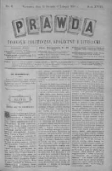 Prawda. Tygodnik polityczny, społeczny i literacki 1898, Nr 6