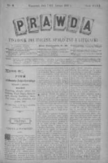 Prawda. Tygodnik polityczny, społeczny i literacki 1898, Nr 8