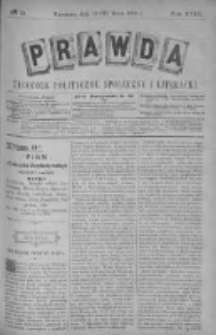 Prawda. Tygodnik polityczny, społeczny i literacki 1898, Nr 13