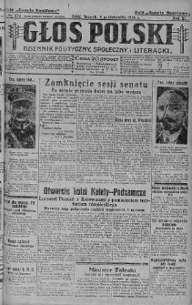 Głos Polski : dziennik polityczny, społeczny i literacki 5 październik 1926 nr 274