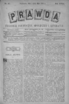 Prawda. Tygodnik polityczny, społeczny i literacki 1898, Nr 20