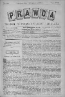 Prawda. Tygodnik polityczny, społeczny i literacki 1898, Nr 25