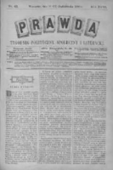 Prawda. Tygodnik polityczny, społeczny i literacki 1898, Nr 43