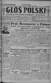 Głos Polski : dziennik polityczny, społeczny i literacki 7 październik 1926 nr 276