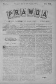 Prawda. Tygodnik polityczny, społeczny i literacki 1899, Nr 4