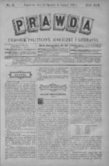 Prawda. Tygodnik polityczny, społeczny i literacki 1899, Nr 5