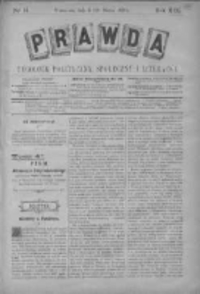 Prawda. Tygodnik polityczny, społeczny i literacki 1899, Nr 11
