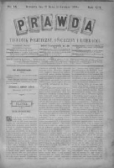 Prawda. Tygodnik polityczny, społeczny i literacki 1899, Nr 14