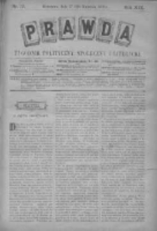 Prawda. Tygodnik polityczny, społeczny i literacki 1899, Nr 17