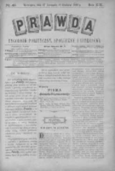 Prawda. Tygodnik polityczny, społeczny i literacki 1899, Nr 49