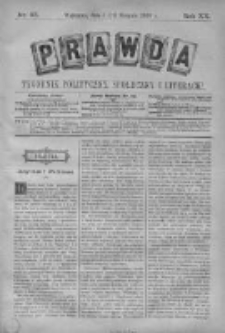 Prawda. Tygodnik polityczny, społeczny i literacki 1900, Nr 33