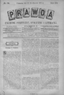 Prawda. Tygodnik polityczny, społeczny i literacki 1900, Nr 34
