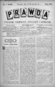 Prawda. Tygodnik polityczny, społeczny i literacki 1901, Nr 4