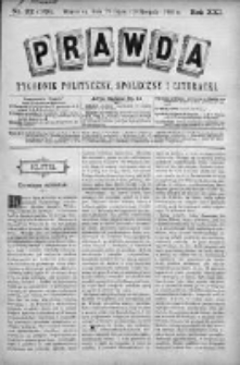 Prawda. Tygodnik polityczny, społeczny i literacki 1901, Nr 32