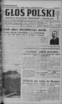 Głos Polski : dziennik polityczny, społeczny i literacki 23 październik 1926 nr 292
