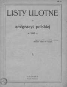 Listy Ulotne do Emigracyi Polskiej w 1915 , Nr 2