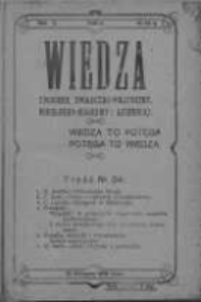 Wiedza. Tygodnik społeczno-polityczny, popularno-naukowy i literacki 1908, Rok II, Tom II, Nr 34