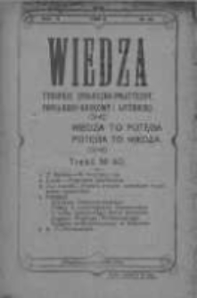Wiedza. Tygodnik społeczno-polityczny, popularno-naukowy i literacki 1908, Rok II, Tom II, Nr 40
