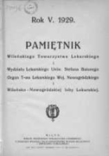 Pamiętnik Wileńskiego Towarzystwa Lekarskiego 1929, R. V