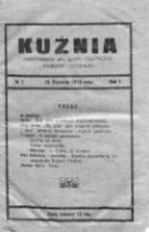 Kuźnia. Dwutygodnik społeczny, polityczny, naukowy i literacki, 1913, Rok I, Nr 1
