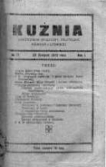 Kuźnia. Dwutygodnik społeczny, polityczny, naukowy i literacki, 1913, Rok I, Nr 17