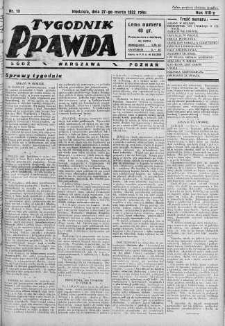 Tygodnik Prawda 27 marzec 1932 nr 13